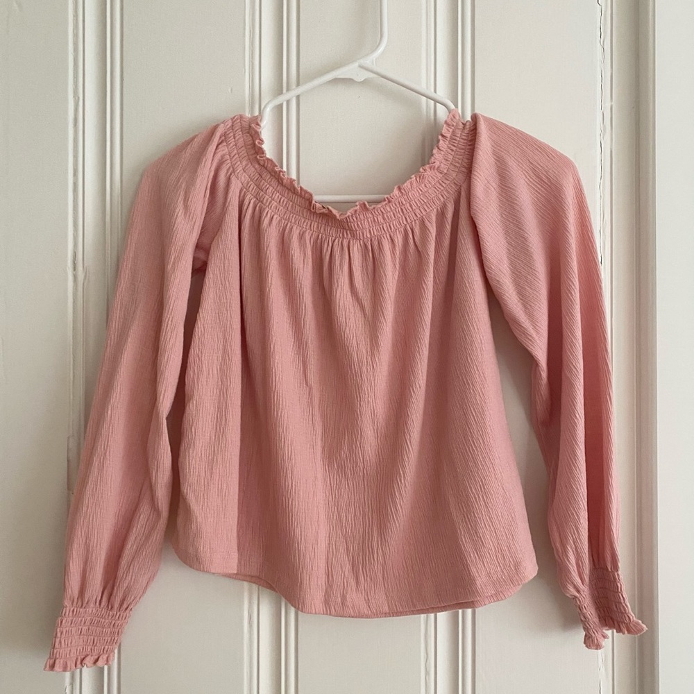 pink off the shoulder top